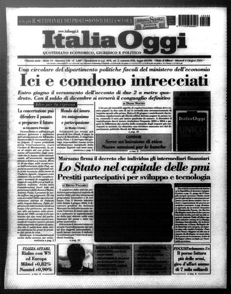 Italia oggi : quotidiano di economia finanza e politica